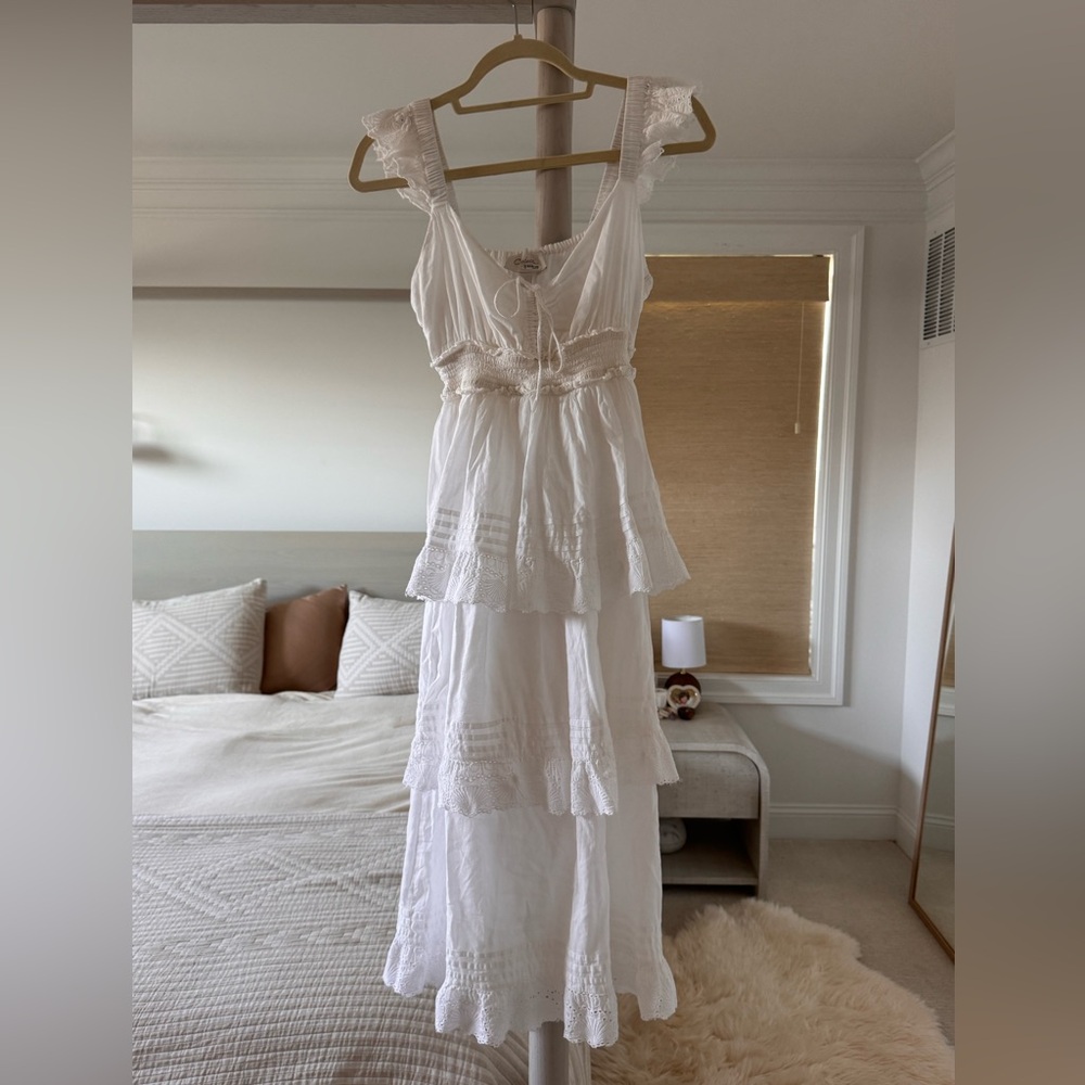 Cleobella White Tiered Maxi Dress